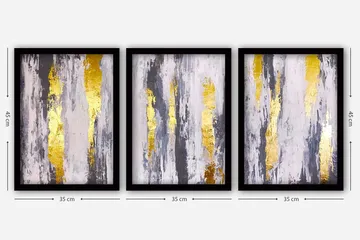 Dekorativ inramad målning 3-Delar 35x45 cm - Flerfärgad - Inredning - Tavlor & konst - Canvastavlor