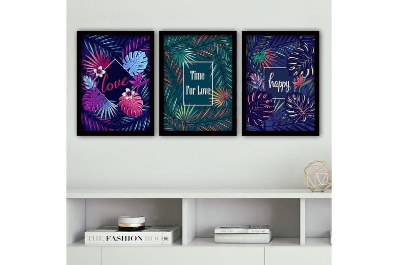 Dekorativ inramad målning 3-Delar 35x45 cm, Flerfärgad