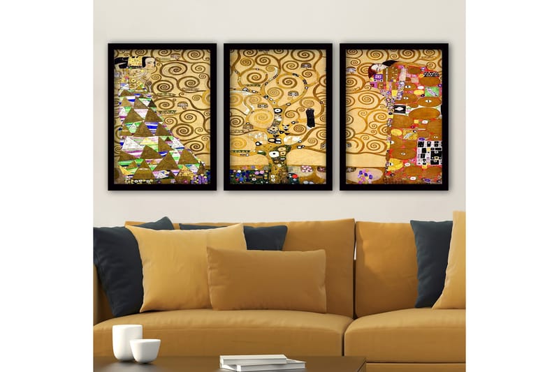 Dekorativ inramad målning 3-Delar 35x45 cm, Flerfärgad