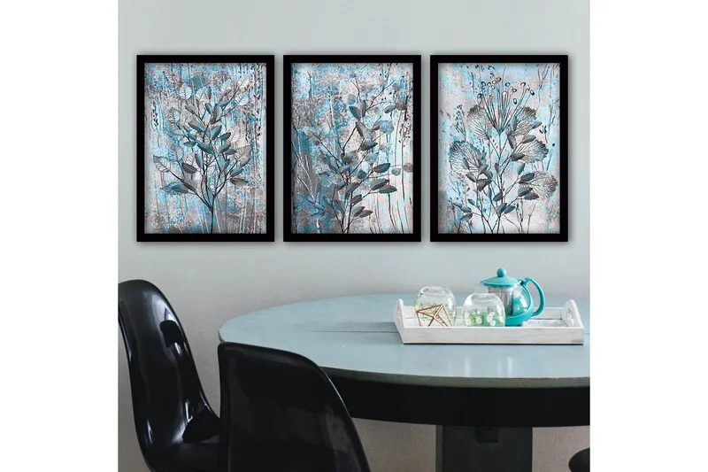 Dekorativ inramad målning 3-Delar 35x45 cm, Flerfärgad