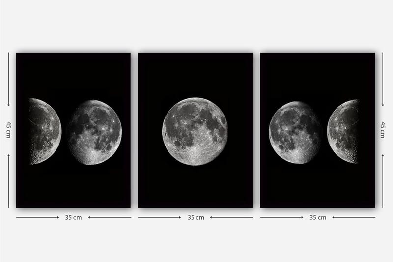 Dekorativ inramad målning 3-Delar 35x45 cm - Flerfärgad - Inredning - Tavlor & konst - Canvastavlor