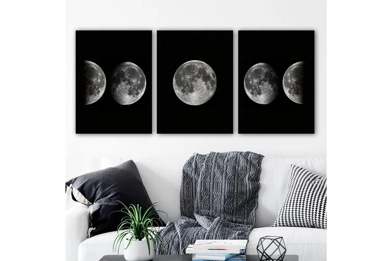 Dekorativ inramad målning 3-Delar 35x45 cm, Flerfärgad