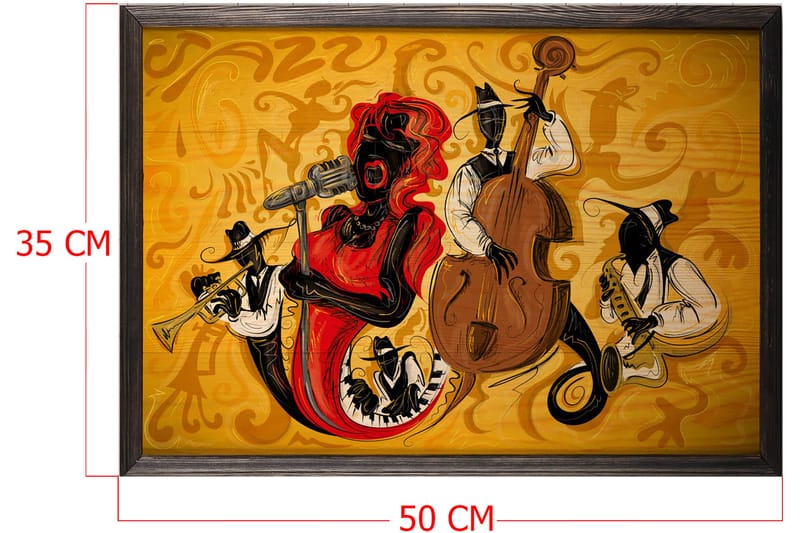 Dekorativ inramad målning  35x50 cm - Flerfärgad - Canvastavlor
