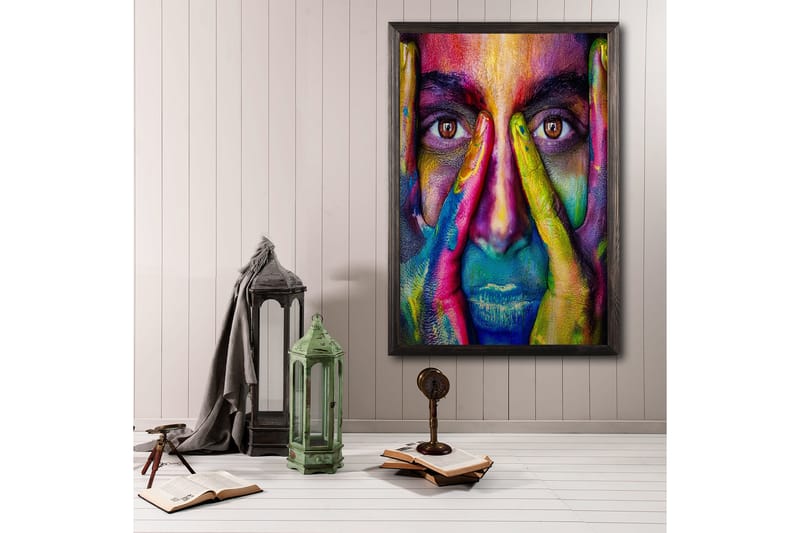 Dekorativ inramad målning  35x50 cm - Flerfärgad - Inredning - Tavlor & konst - Canvastavlor