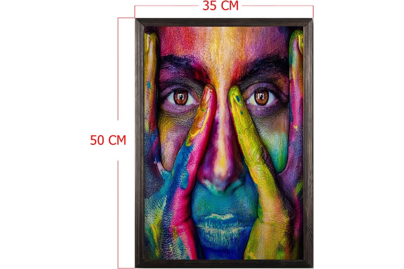Dekorativ inramad målning  35x50 cm - Flerfärgad - Inredning - Tavlor & konst - Canvastavlor