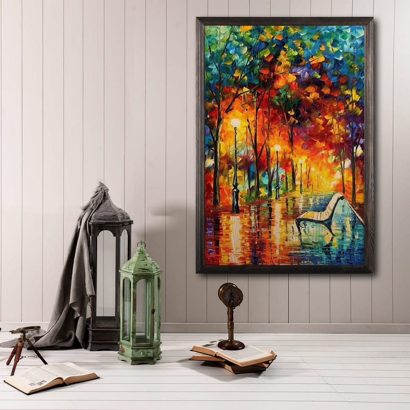 Dekorativ inramad målning  35x50 cm - Flerfärgad - Inredning - Tavlor & konst - Canvastavlor