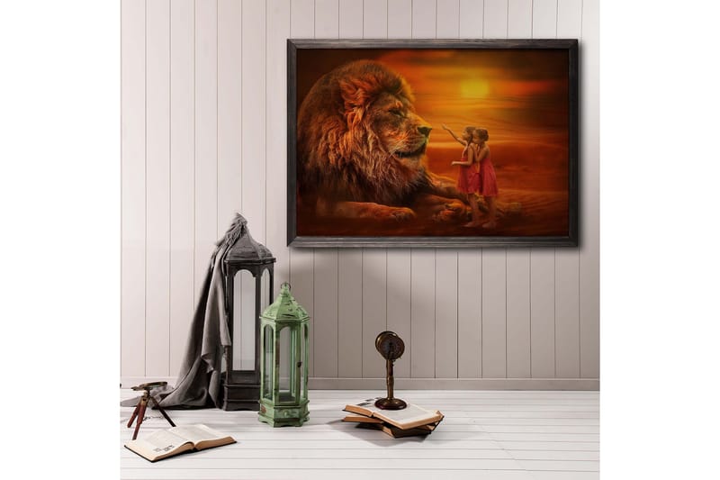 Dekorativ inramad målning  35x50 cm - Flerfärgad - Inredning - Tavlor & konst - Canvastavlor