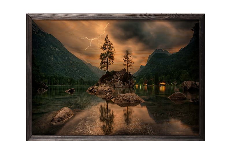 Dekorativ inramad målning  35x50 cm - Flerfärgad - Inredning - Tavlor & konst - Canvastavlor