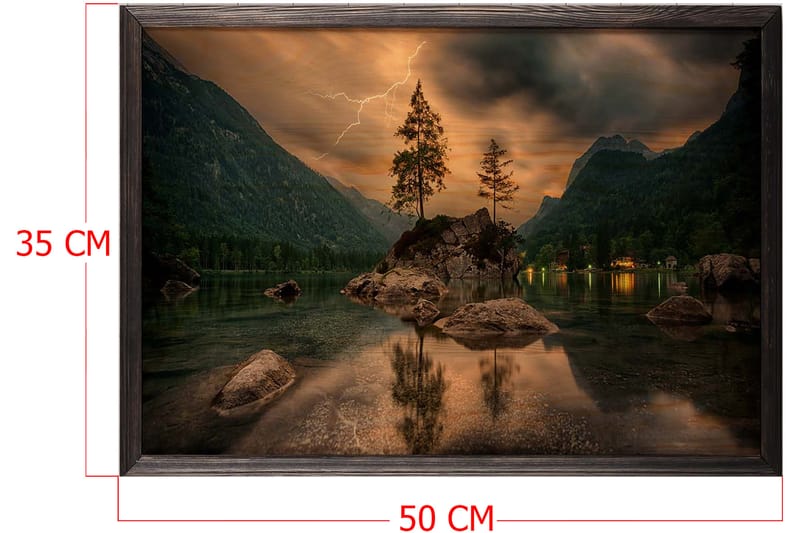 Dekorativ inramad målning  35x50 cm - Flerfärgad - Inredning - Tavlor & konst - Canvastavlor