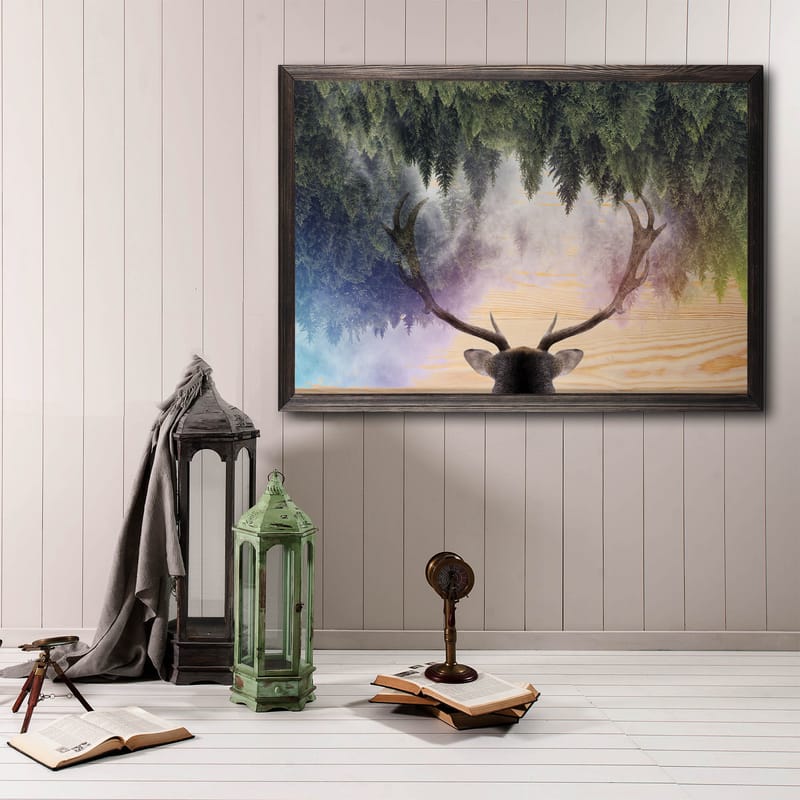 Dekorativ inramad målning  35x50 cm - Flerfärgad - Inredning - Tavlor & konst - Canvastavlor