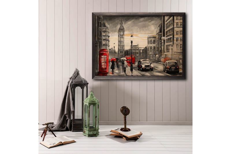 Dekorativ inramad målning  50x70 cm - Flerfärgad - Inredning - Tavlor & konst - Canvastavlor
