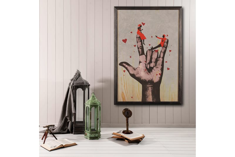 Dekorativ inramad målning  50x70 cm - Flerfärgad - Inredning - Tavlor & konst - Canvastavlor