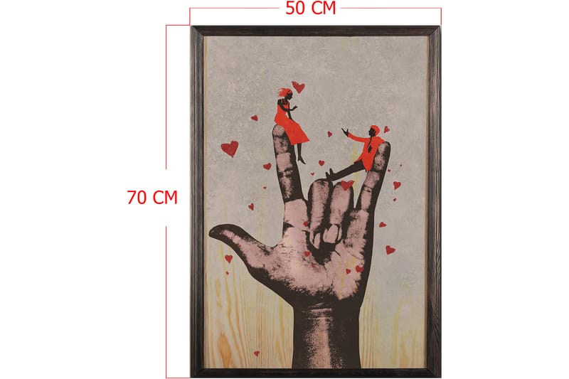 Dekorativ inramad målning  50x70 cm - Flerfärgad - Inredning - Tavlor & konst - Canvastavlor