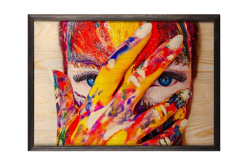 Dekorativ inramad målning  50x70 cm - Flerfärgad - Inredning - Tavlor & konst - Canvastavlor