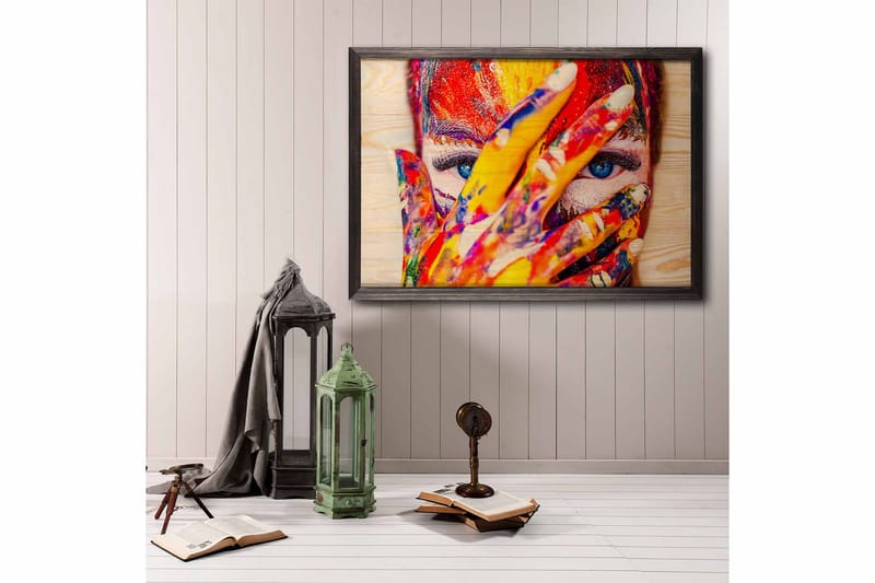 Dekorativ inramad målning  50x70 cm - Flerfärgad - Inredning - Tavlor & konst - Canvastavlor