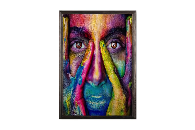 Dekorativ inramad målning  50x70 cm - Flerfärgad - Inredning - Tavlor & konst - Canvastavlor