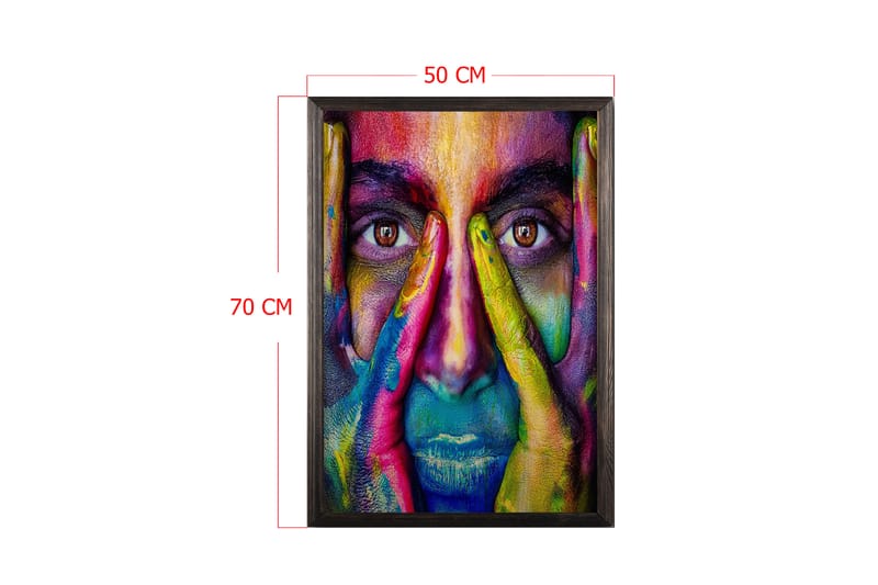 Dekorativ inramad målning  50x70 cm - Flerfärgad - Inredning - Tavlor & konst - Canvastavlor