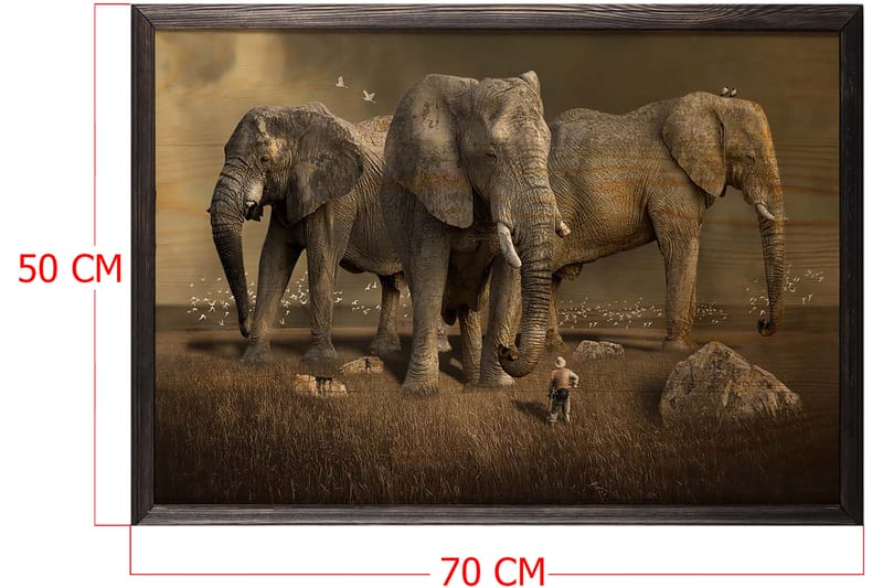 Dekorativ inramad målning  50x70 cm - Flerfärgad - Inredning - Tavlor & konst - Canvastavlor
