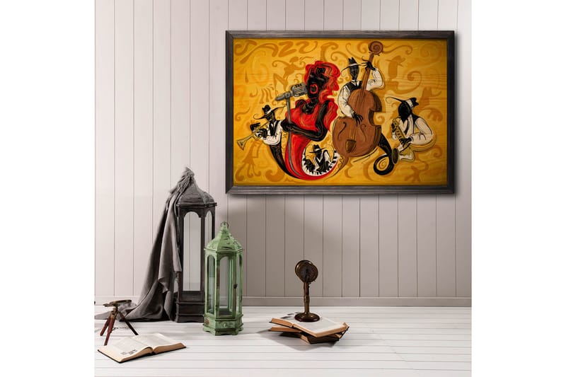 Dekorativ inramad målning  50x70 cm - Flerfärgad - Inredning - Tavlor & konst - Canvastavlor