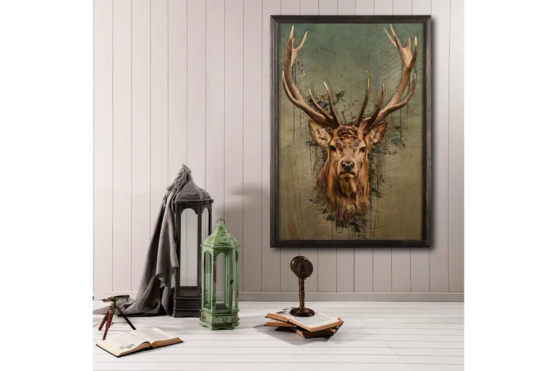 Dekorativ inramad målning  50x70 cm - Flerfärgad - Inredning - Tavlor & konst - Canvastavlor