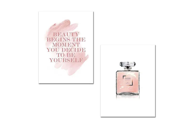 Dekorativ MDF-målning 2 Delar, Flerfärgad