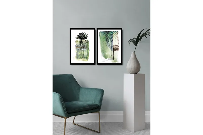 Dekorativ MDF-målning 2 Delar - Flerfärgad - Inredning - Tavlor & konst - Canvastavlor