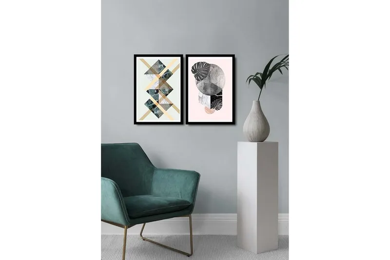 Dekorativ MDF-målning 2 Delar - Flerfärgad - Inredning - Tavlor & konst - Canvastavlor