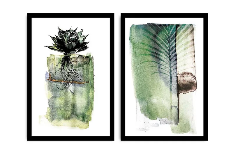 Dekorativ MDF-målning 2 Delar - Flerfärgad - Inredning - Tavlor & konst - Canvastavlor