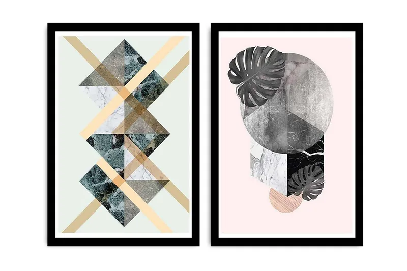 Dekorativ MDF-målning 2 Delar - Flerfärgad - Inredning - Tavlor & konst - Canvastavlor