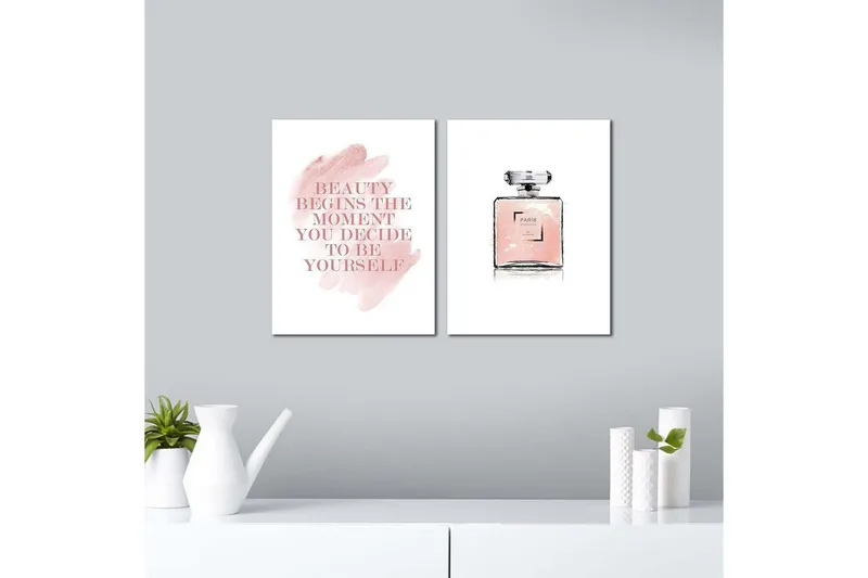 Dekorativ MDF-målning 2 Delar - Flerfärgad - Inredning - Tavlor & konst - Canvastavlor