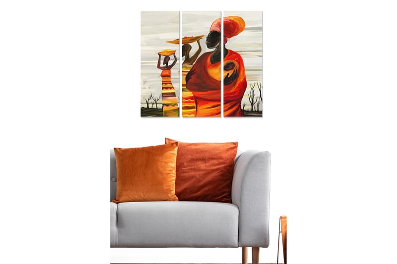 Dekorativ MDF-målning 3-Delar 20x50 cm - Flerfärgad - Inredning - Tavlor & konst - Canvastavlor