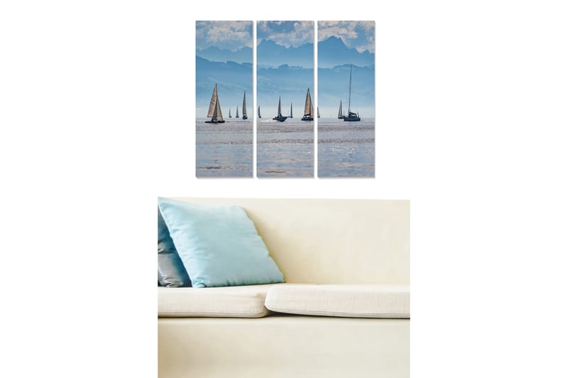Dekorativ MDF-målning 3-Delar 20x50 cm - Flerfärgad - Inredning - Tavlor & konst - Canvastavlor