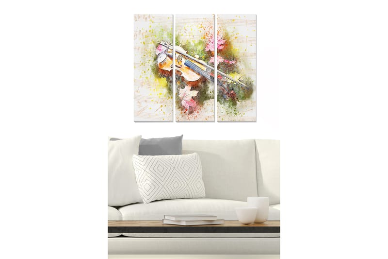 Dekorativ MDF-målning 3-Delar 20x50 cm - Flerfärgad - Inredning - Tavlor & konst - Canvastavlor
