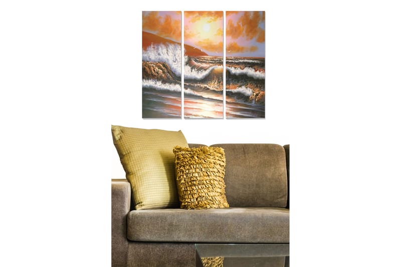 Dekorativ MDF-målning 3-Delar 20x50 cm - Flerfärgad - Inredning - Tavlor & konst - Canvastavlor
