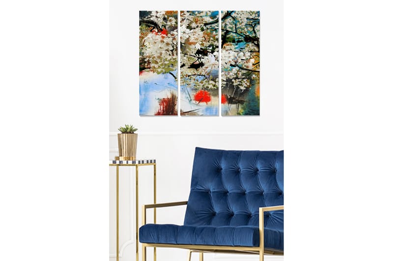 Dekorativ MDF-målning 3-Delar 20x50 cm - Flerfärgad - Inredning - Tavlor & konst - Canvastavlor