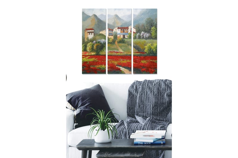 Dekorativ MDF-målning 3-Delar 20x50 cm - Flerfärgad - Inredning - Tavlor & konst - Canvastavlor