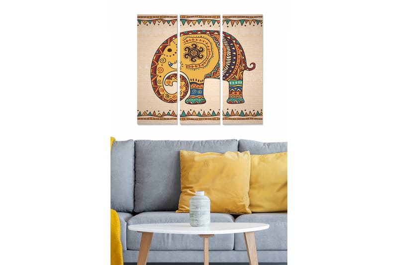 Dekorativ MDF-målning 3-Delar 20x50 cm - Flerfärgad - Inredning - Tavlor & konst - Canvastavlor