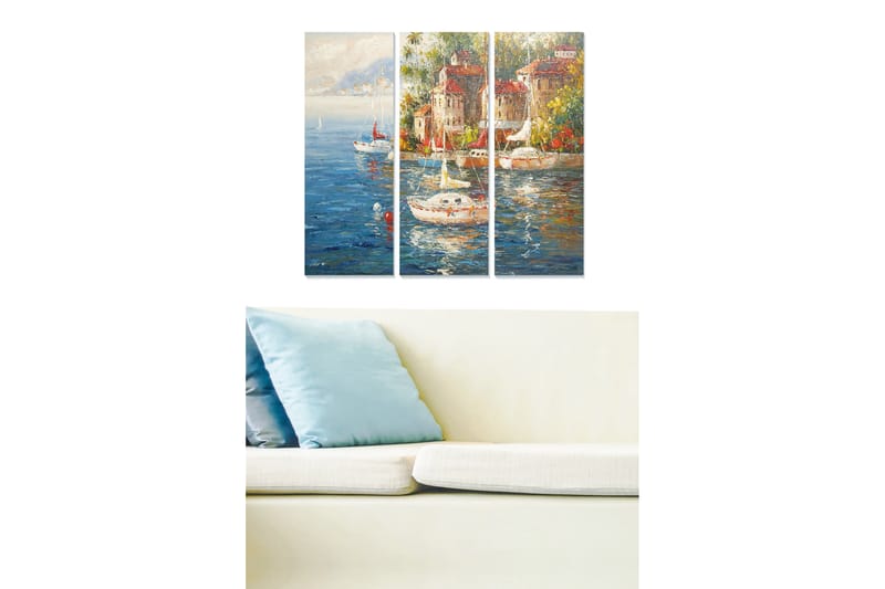 Dekorativ MDF-målning 3-Delar 20x50 cm - Flerfärgad - Inredning - Tavlor & konst - Canvastavlor