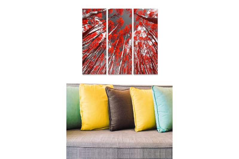 Dekorativ MDF-målning 3-Delar 20x50 cm - Flerfärgad - Inredning - Tavlor & konst - Canvastavlor