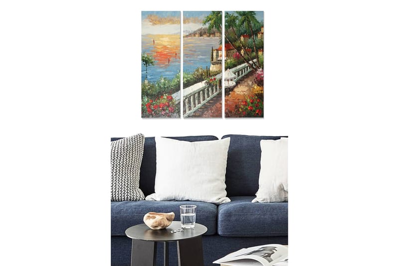Dekorativ MDF-målning 3-Delar 20x50 cm - Flerfärgad - Inredning - Tavlor & konst - Canvastavlor