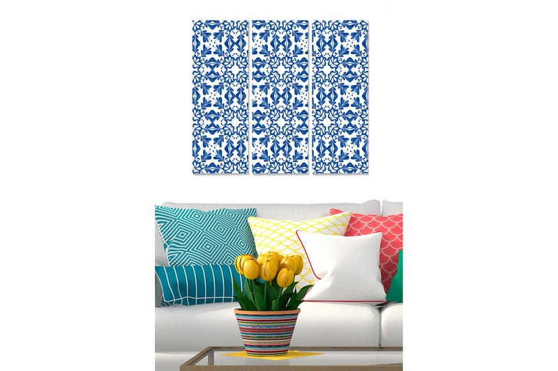 Dekorativ MDF-målning 3-Delar 20x50 cm - Flerfärgad - Inredning - Tavlor & konst - Canvastavlor