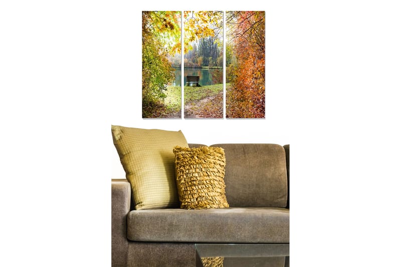 Dekorativ MDF-målning 3-Delar 20x50 cm - Flerfärgad - Inredning - Tavlor & konst - Canvastavlor