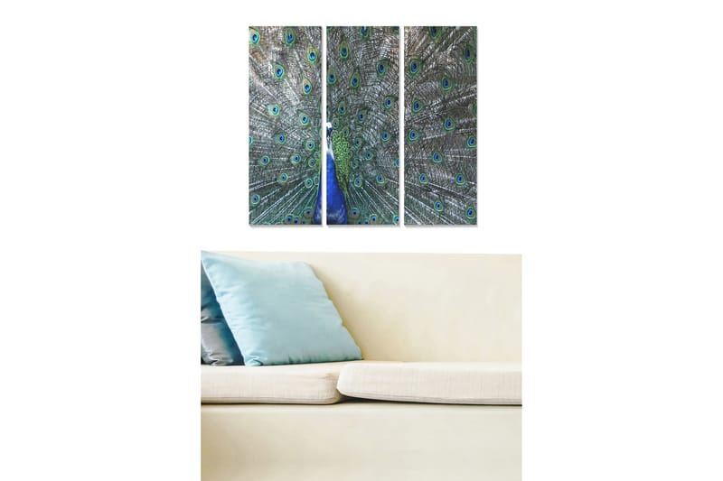 Dekorativ MDF-målning 3-Delar 20x50 cm - Flerfärgad - Inredning - Tavlor & konst - Canvastavlor