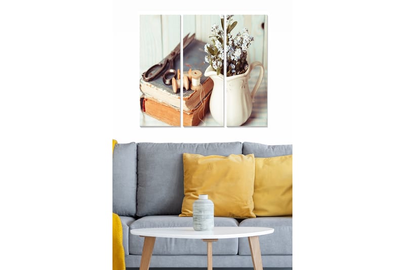 Dekorativ MDF-målning 3-Delar 20x50 cm - Flerfärgad - Inredning - Tavlor & konst - Canvastavlor