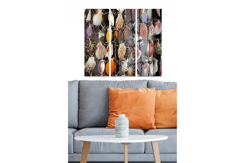 Dekorativ MDF-målning 3-Delar 20x50 cm - Flerfärgad - Inredning - Tavlor & konst - Canvastavlor
