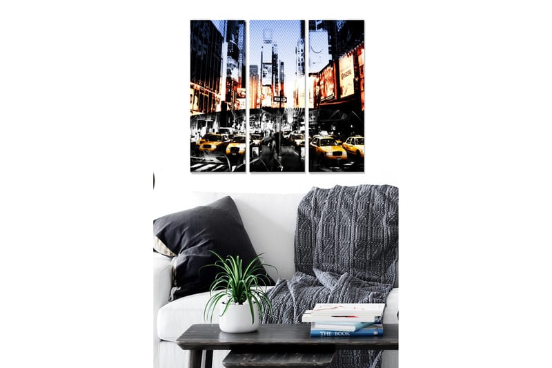 Dekorativ MDF-målning 3-Delar 20x50 cm - Flerfärgad - Inredning - Tavlor & konst - Canvastavlor