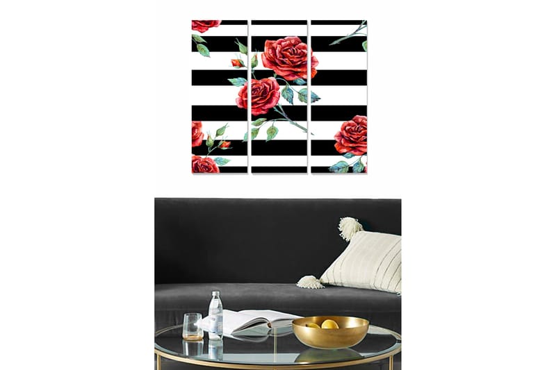 Dekorativ MDF-målning 3-Delar 20x50 cm - Flerfärgad - Inredning - Tavlor & konst - Canvastavlor