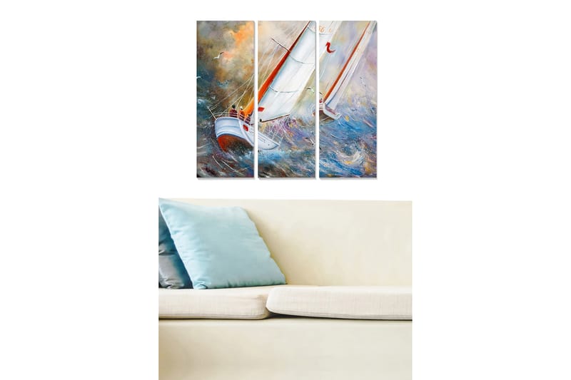 Dekorativ MDF-målning 3-Delar 20x50 cm - Flerfärgad - Inredning - Tavlor & konst - Canvastavlor