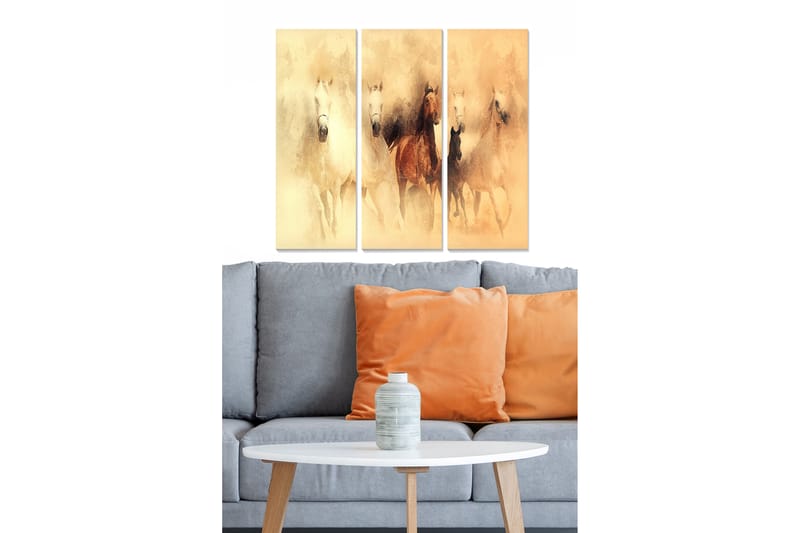Dekorativ MDF-målning 3-Delar 20x50 cm - Flerfärgad - Inredning - Tavlor & konst - Canvastavlor