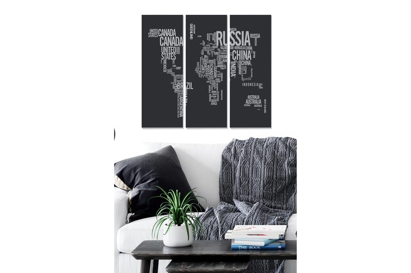 Dekorativ MDF-målning 3-Delar 20x50 cm - Flerfärgad - Inredning - Tavlor & konst - Canvastavlor